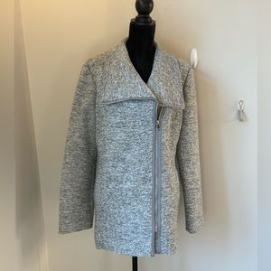 I.N.C asymmetrical zip new wool coat in gray. Size XL. Worn once.